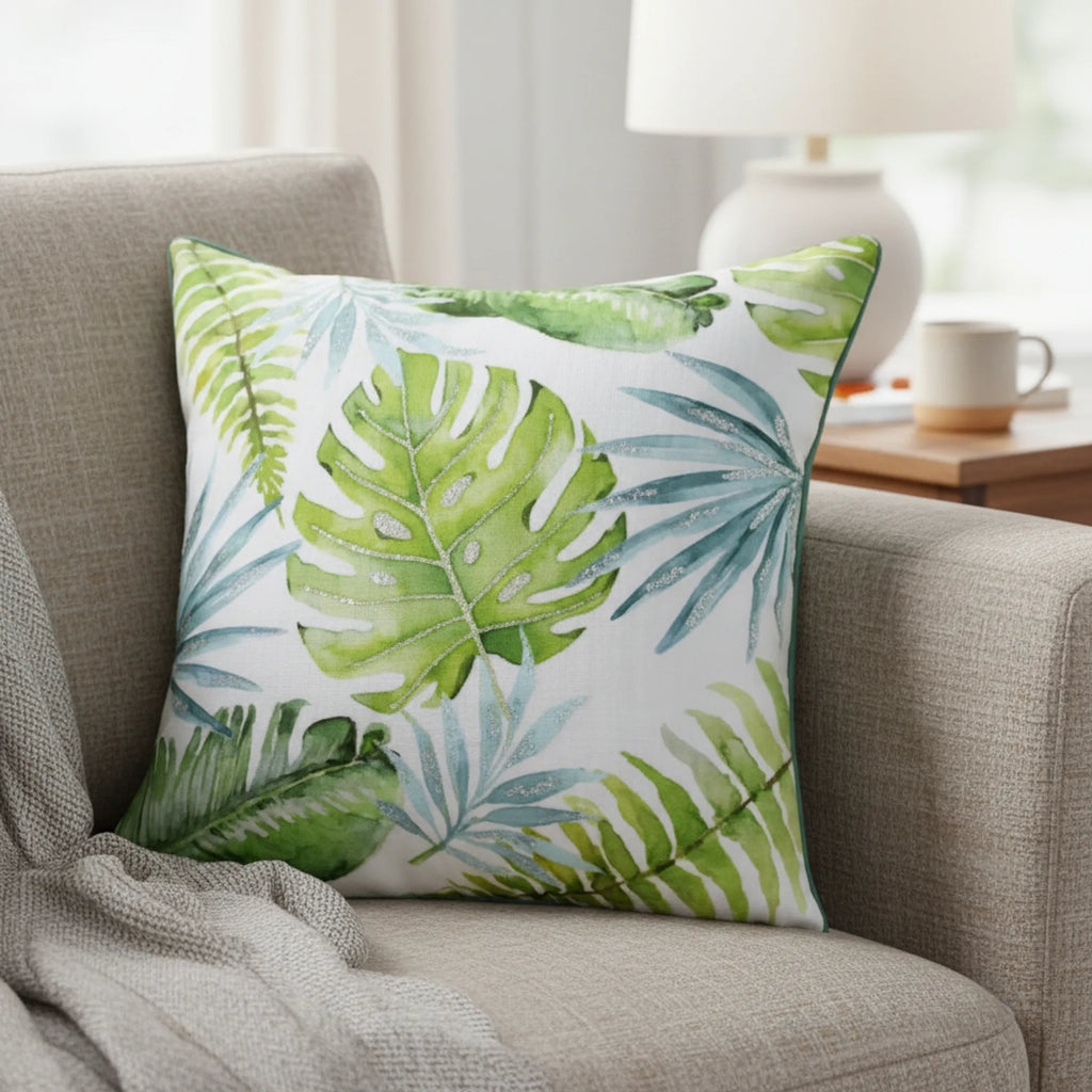 Floral Tropical Throw Pillow Cover