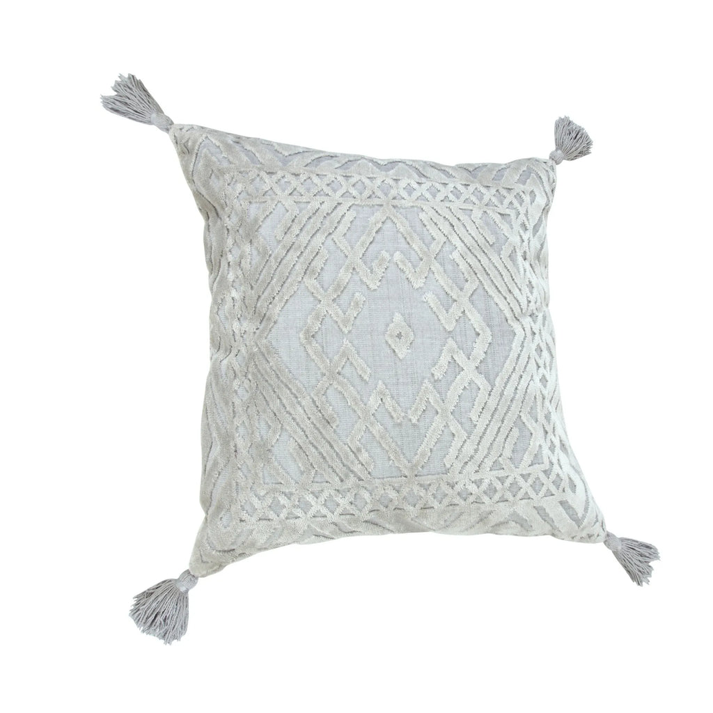 Geometric Viscose Throw Pillow Cover with Tassels