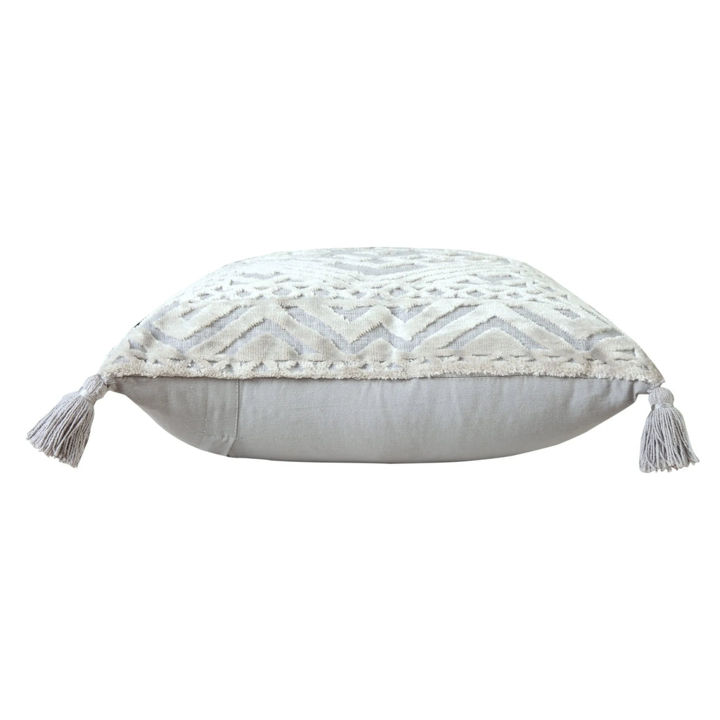 Geometric Viscose Throw Pillow Cover with Tassels