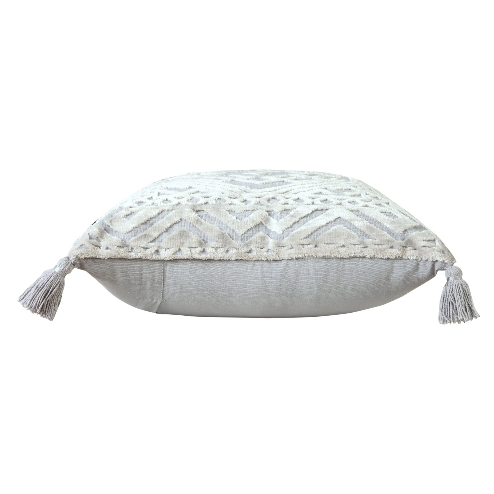 Geometric Viscose Throw Pillow Cover with Tassels
