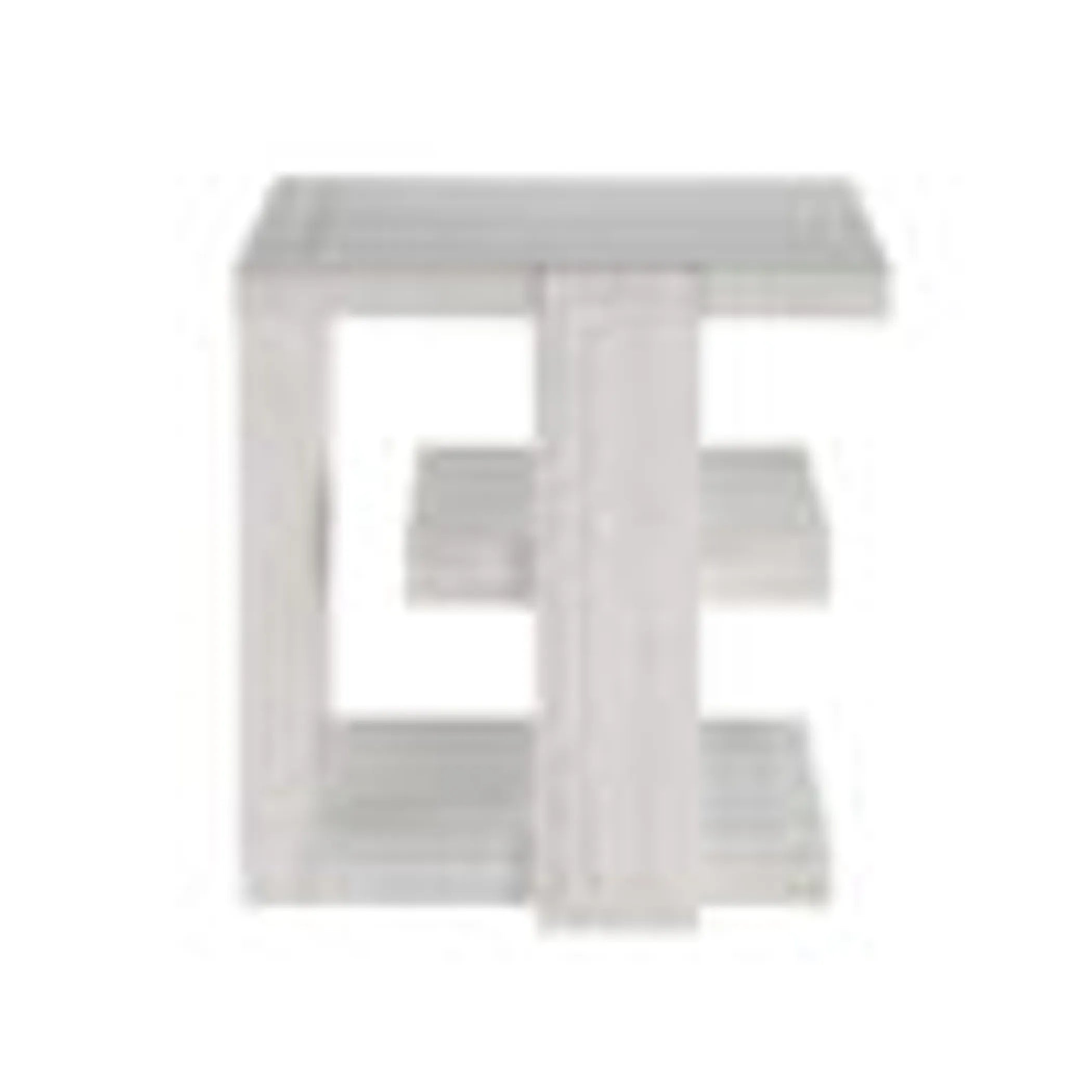 Sunset Trading Dover 24" Large Square Side End Table with Storage Shelves | Cerused White Oak Wood
