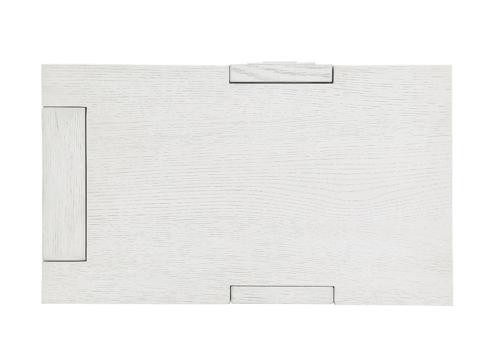 Sunset Trading Dover Chairside 14" Slim Rectangular Side End Table with Storage Shelves | Cerused White Oak Wood