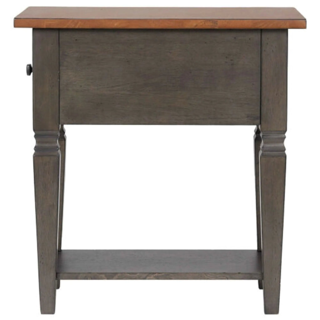 Sunset Trading Dakota 14" Narrow End Table with Drawer & Shelf Storage | Solid Wood Recliner Side Table | Slim Bedroom Nighstand | Living Room Chair Sidetable