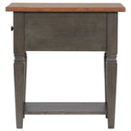 Sunset Trading Dakota 14" Narrow End Table with Drawer & Shelf Storage | Solid Wood Recliner Side Table | Slim Bedroom Nighstand | Living Room Chair Sidetable