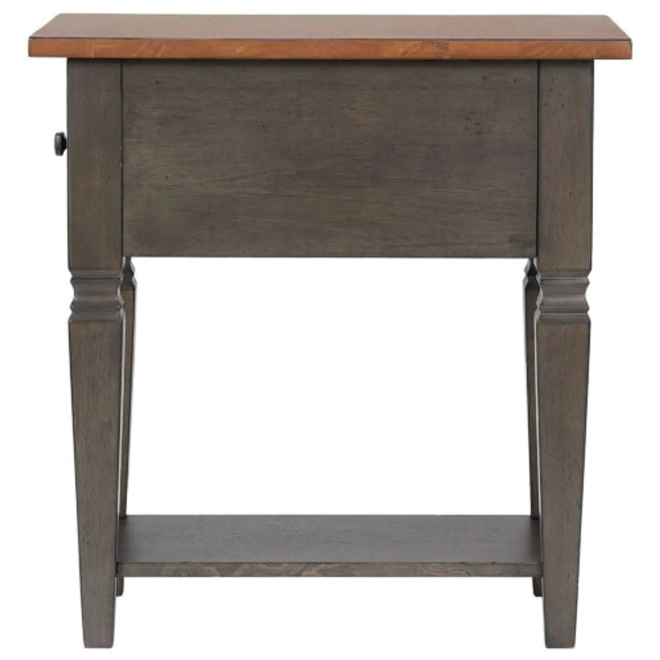 Sunset Trading Dakota 14" Narrow End Table with Drawer & Shelf Storage | Solid Wood Recliner Side Table | Slim Bedroom Nighstand | Living Room Chair Sidetable
