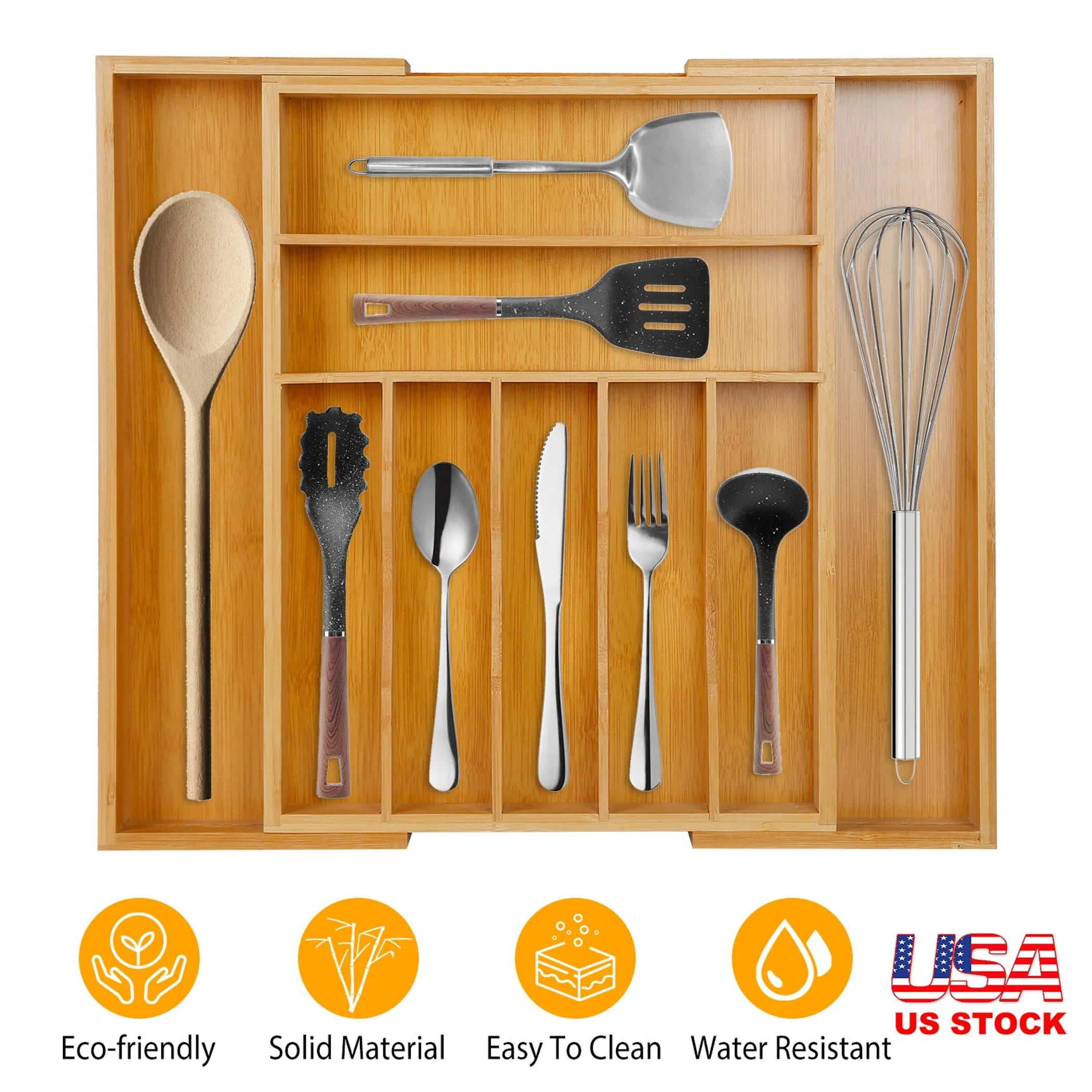 Bamboo Drawer Divider Kitchen