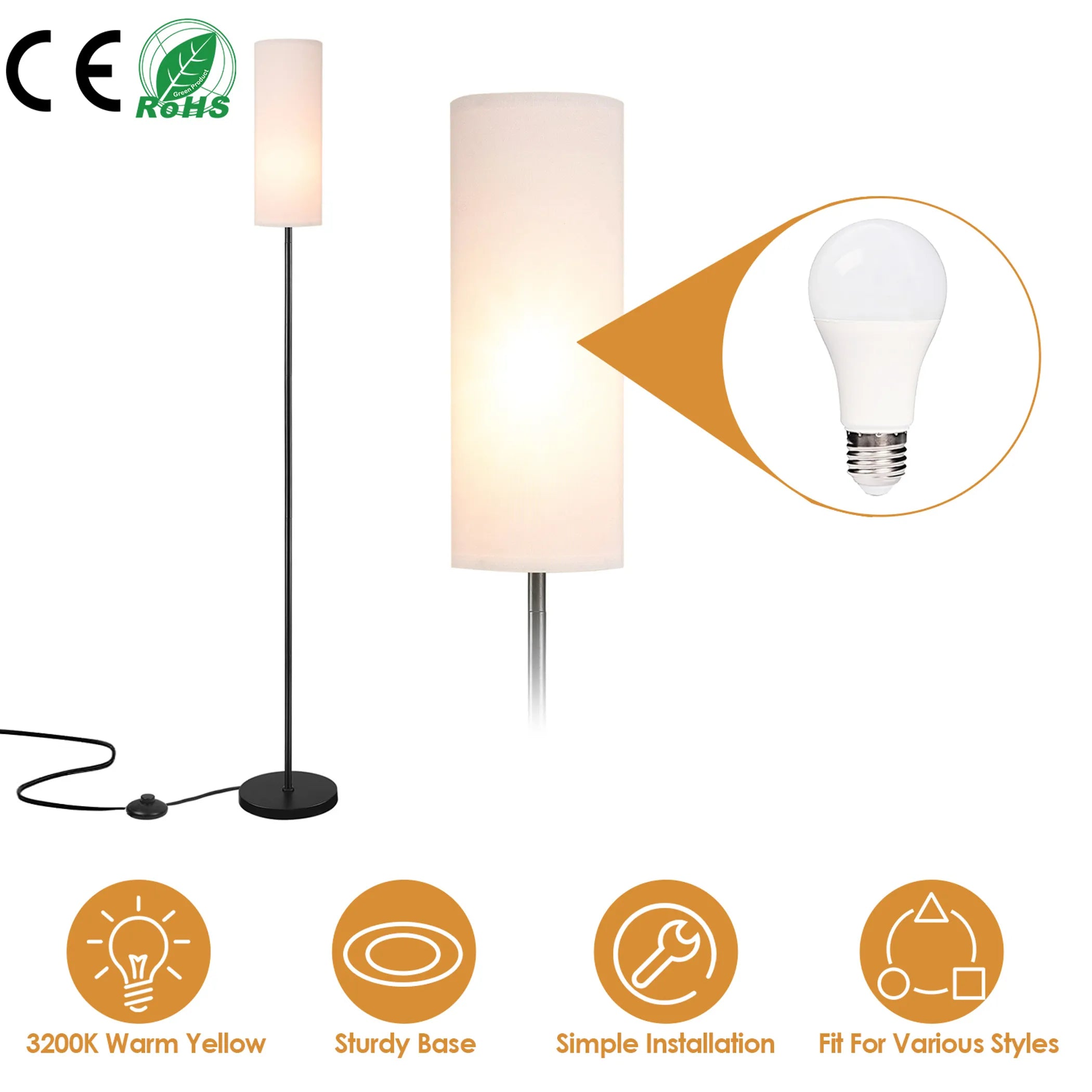 74.8in Tall Floor Lamp