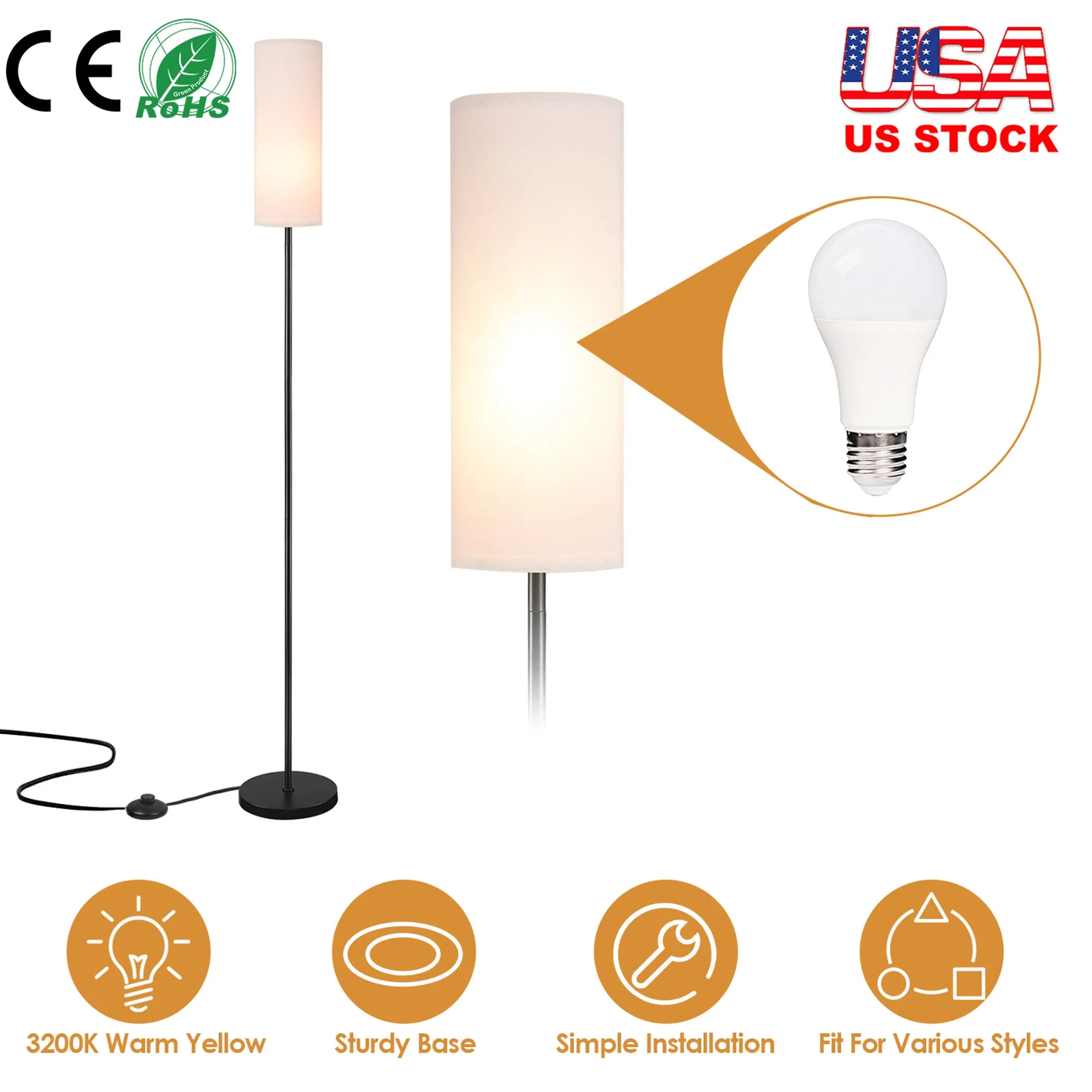 74.8in Tall Floor Lamp