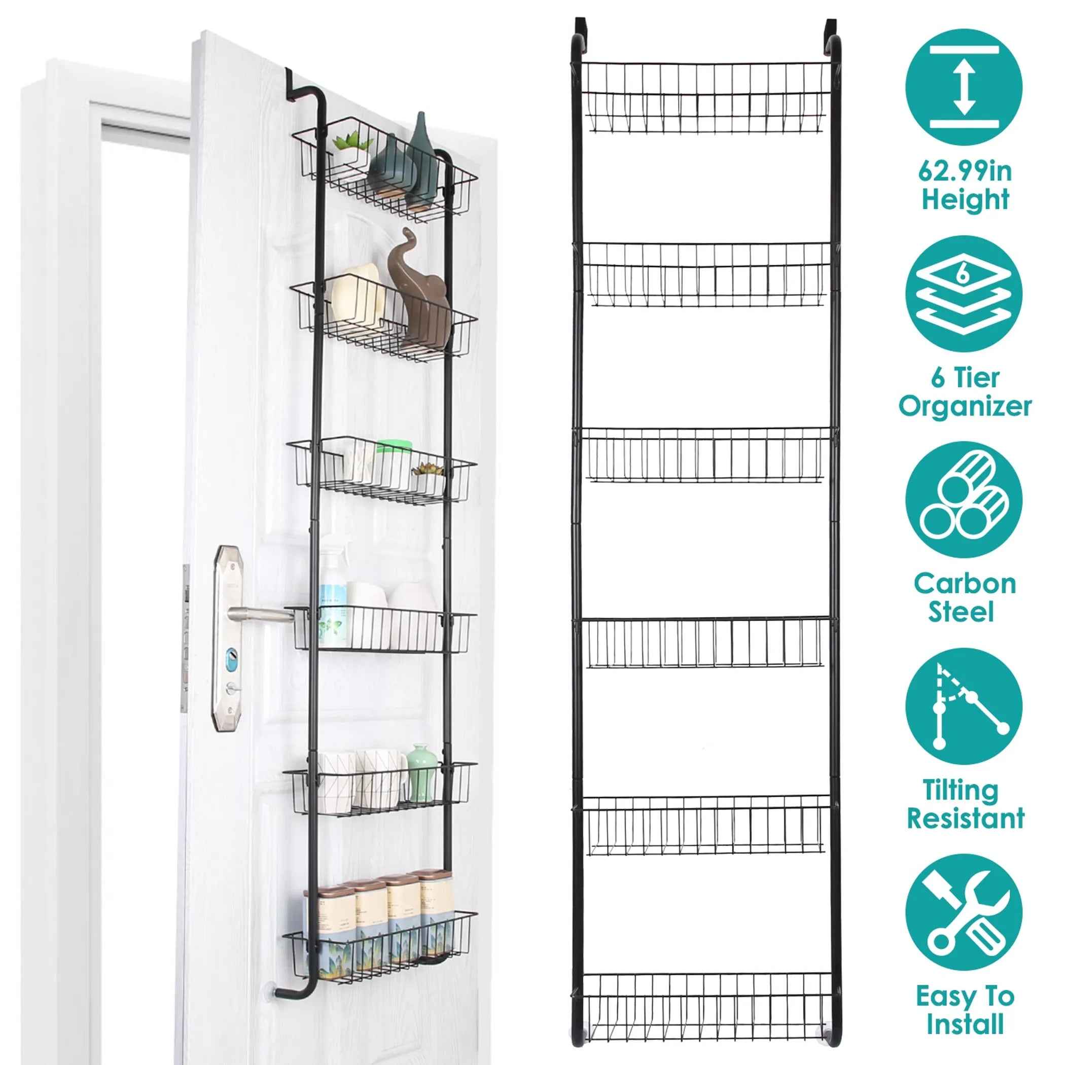 6 Tier Over Door Pantry Organizer Hanging