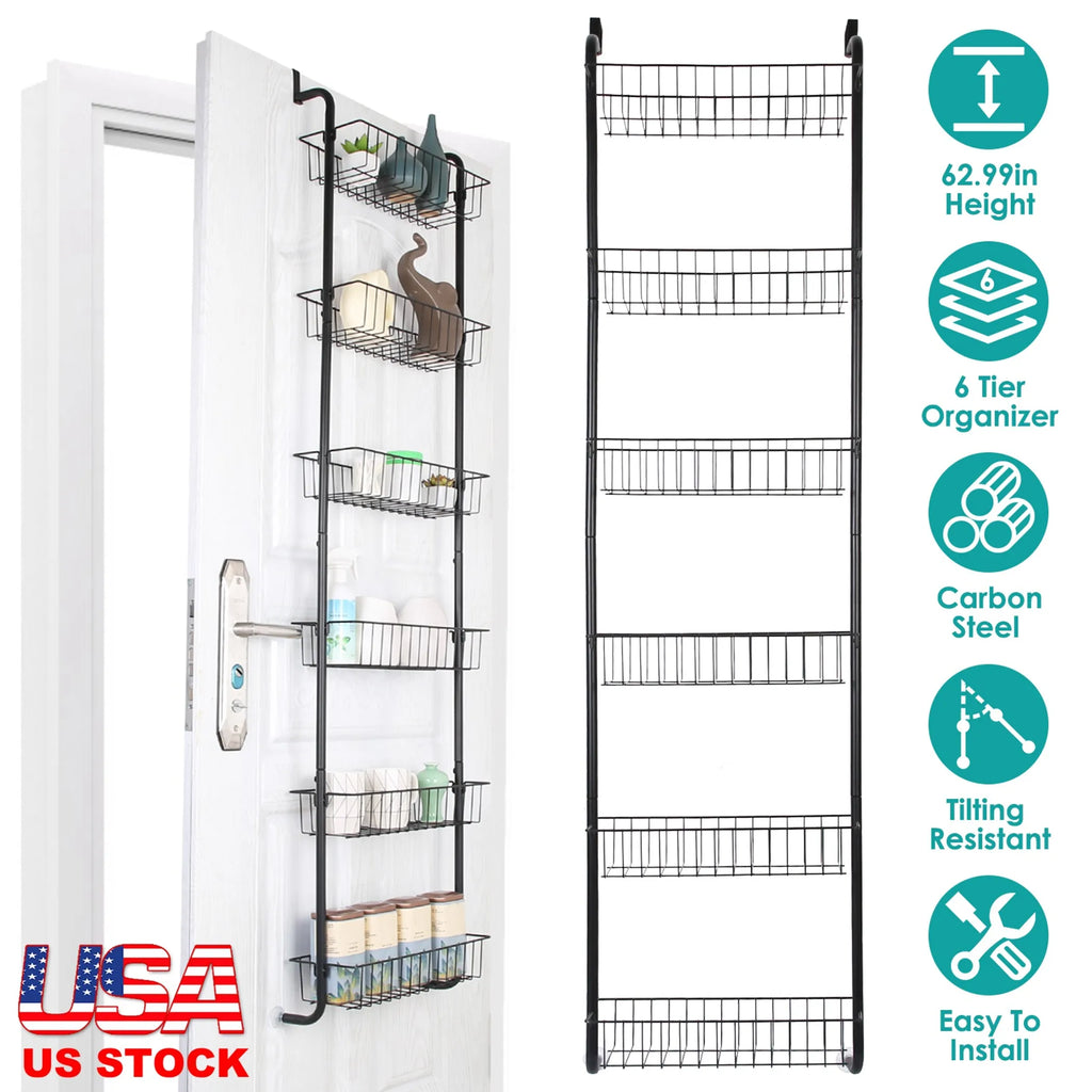 6 Tier Over Door Pantry Organizer Hanging