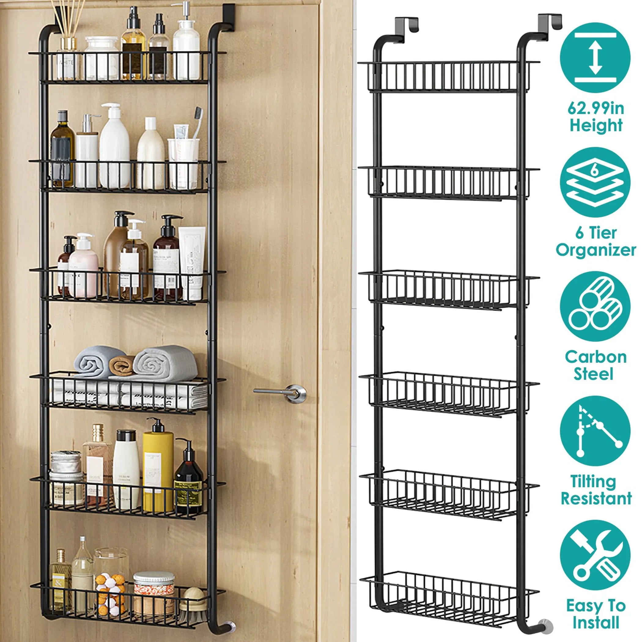 6 Tier Over Door Pantry Organizer Hanging