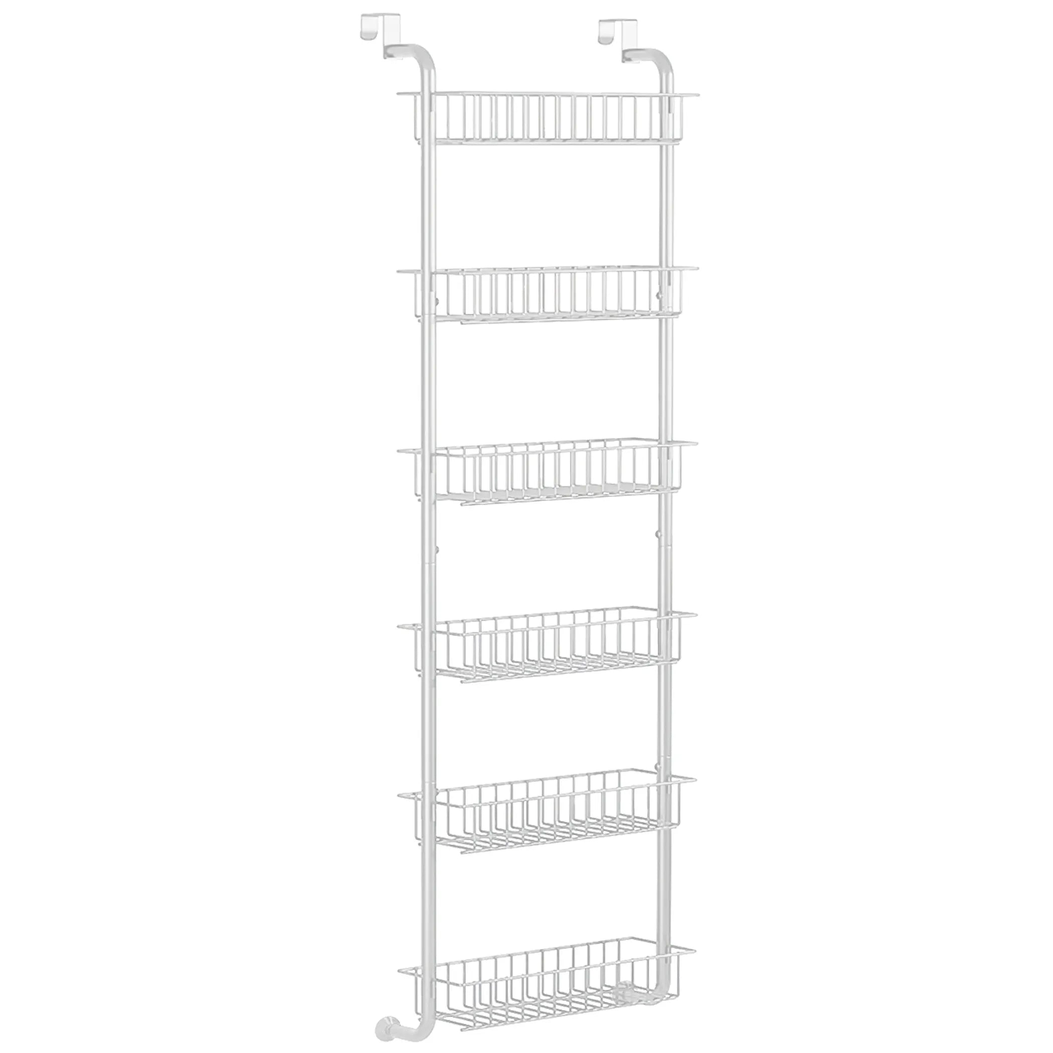 6 Tier Over Door Pantry Organizer Hanging Hooks Door Storage Rack