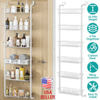 6 Tier Over Door Pantry Organizer Hanging Hooks Door Storage Rack