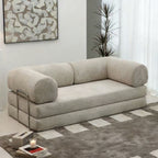 Foldable Corduroy Sofa Bed with Modular Design